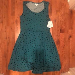 Green with black polka dots Lularoe Nicki